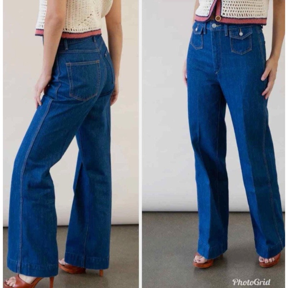 Re/Done Originals Women's‎ 70s Pocket Flare Wide Leg Jeans Size 30x29